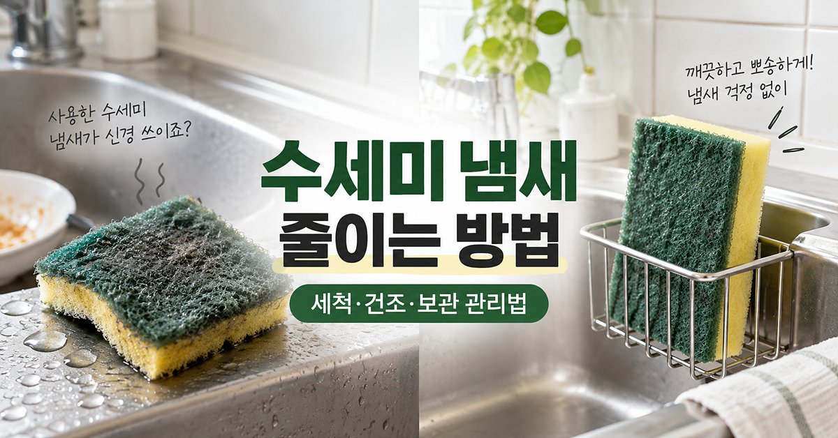 수세미 냄새 줄이는 방법 썸네일